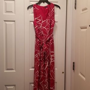 Vince camuto red and white jumpsuit